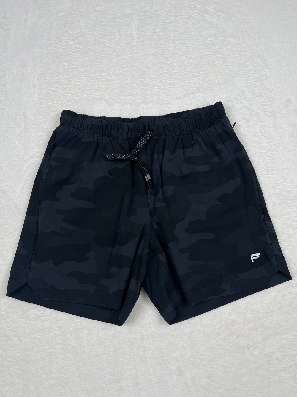 Fabletics The One Lined 5” Shorts Black Tactical Camo Size S